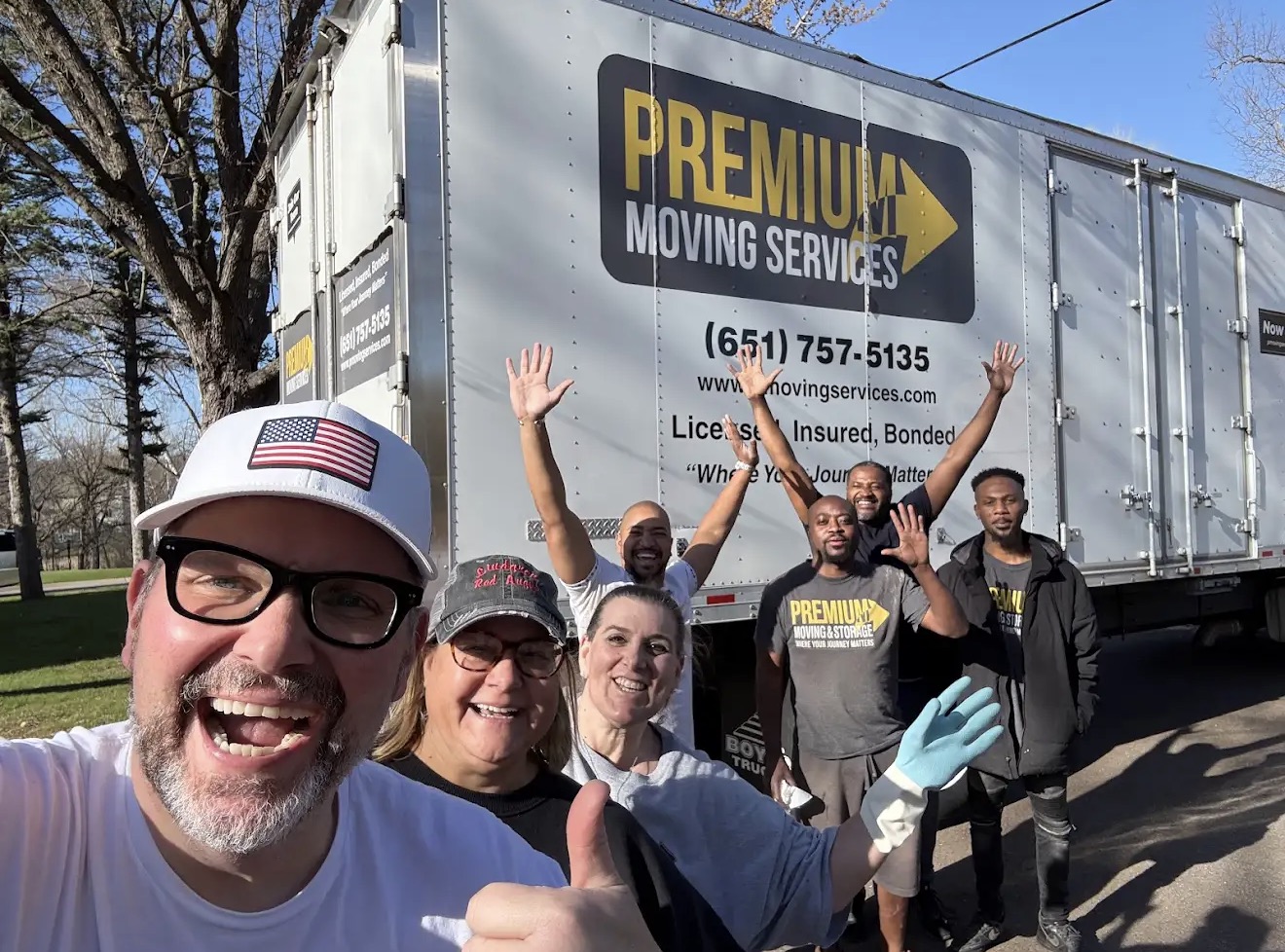 Osseo movers with happy customer they just moved